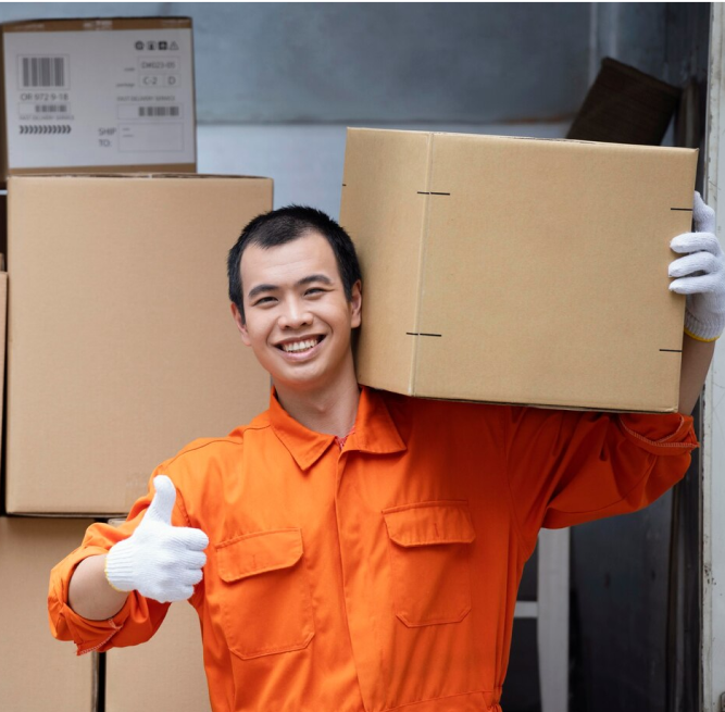Mover carrying packed boxes